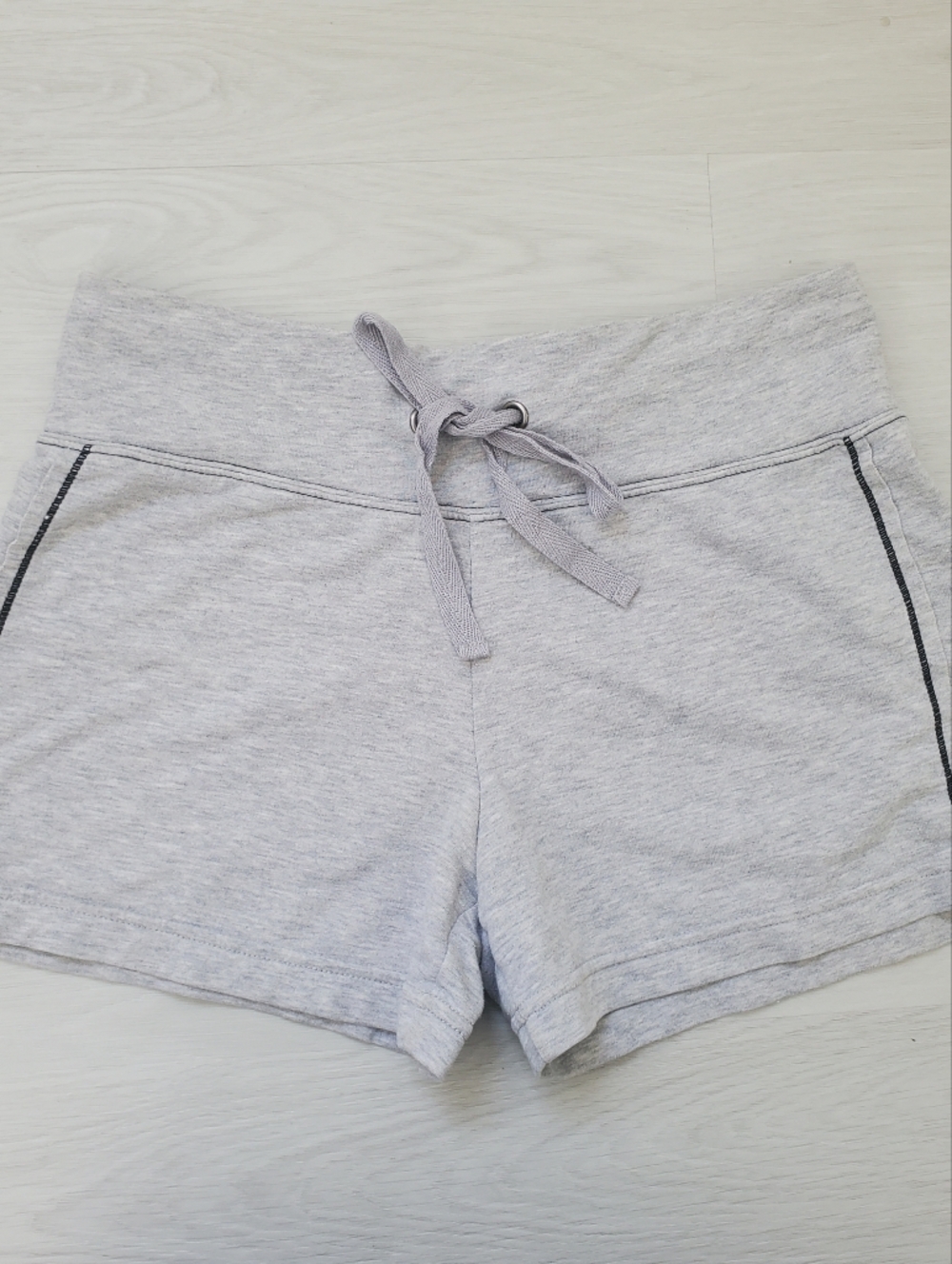 Athletic Works Light Gray Lounge Shorts with Black Stitching